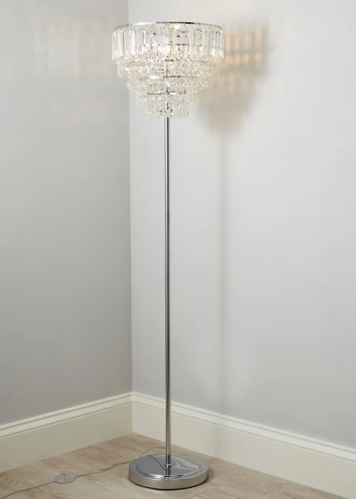 BHS Chrome Paladina Floor Lamp - One Size Image 2