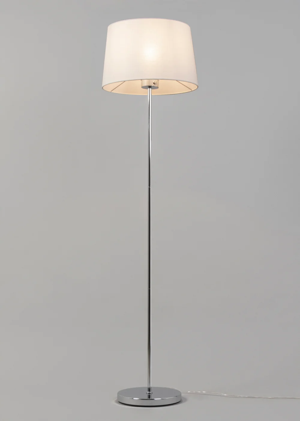 BHS Mira Touch Floor Lamp Chrome & Natural (155cm x 38cm) - One Size Image 4