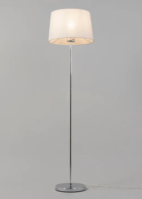 BHS Mira Touch Floor Lamp Chrome & Natural (155cm x 38cm) - One Size Image 4