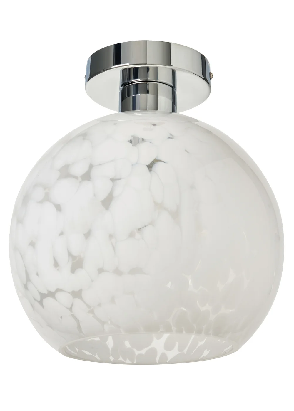 BHS Agnes Flakestone Semi Flush Ceiling Light Satin Nickel - One Size Image 1