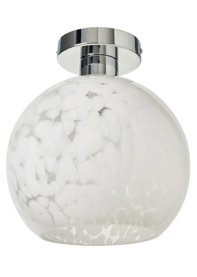 BHS Agnes Flakestone Semi Flush Ceiling Light Satin Nickel