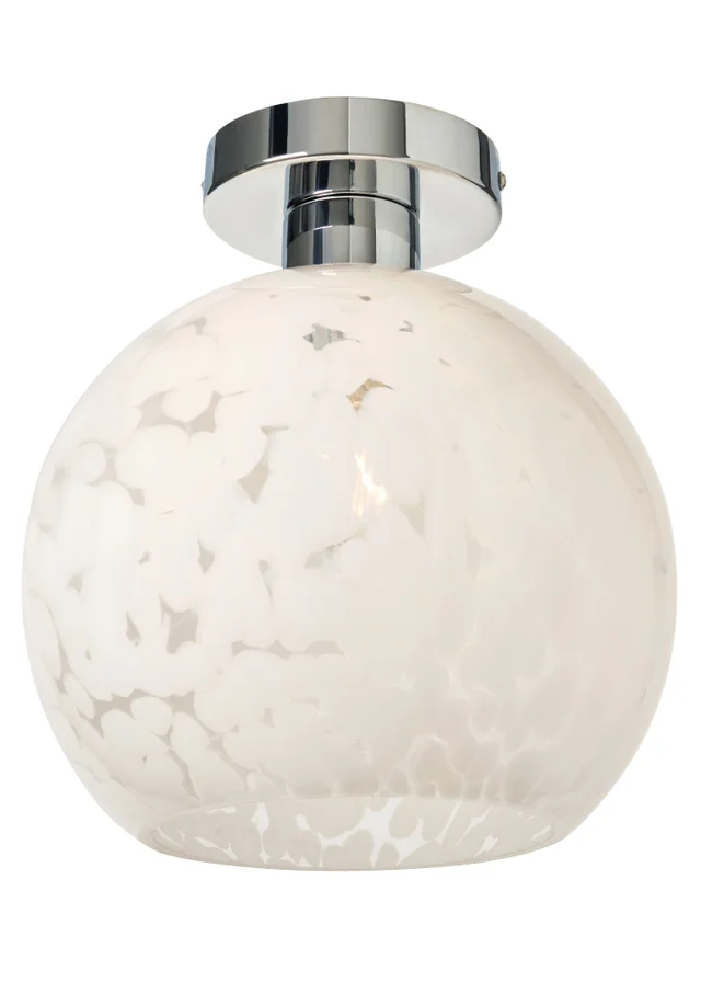 BHS Agnes Flakestone Semi Flush Ceiling Light Satin Nickel