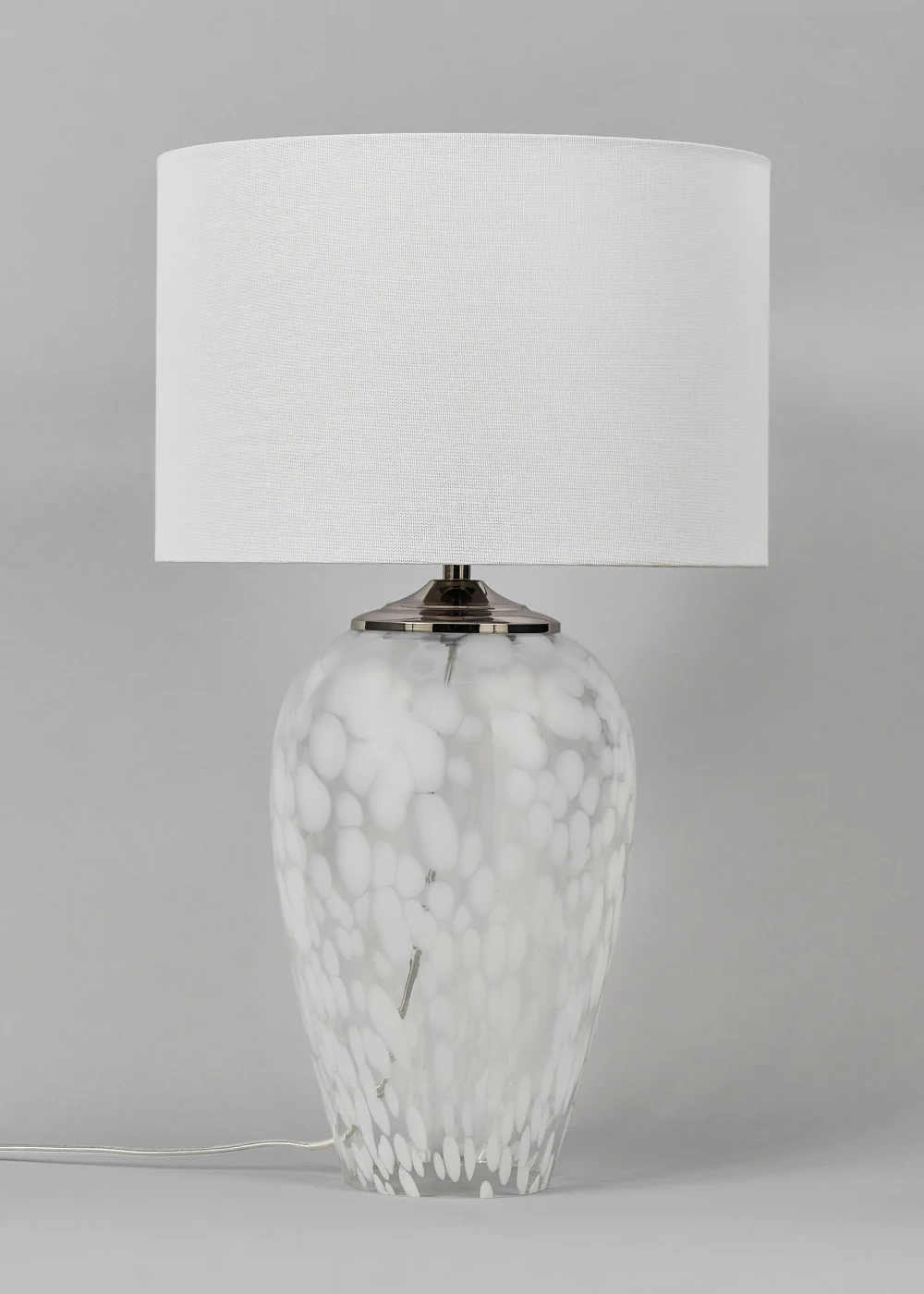 BHS Flakestone Glass Table Lamp Nickel (53cm x 30cm) - One Size Image 5