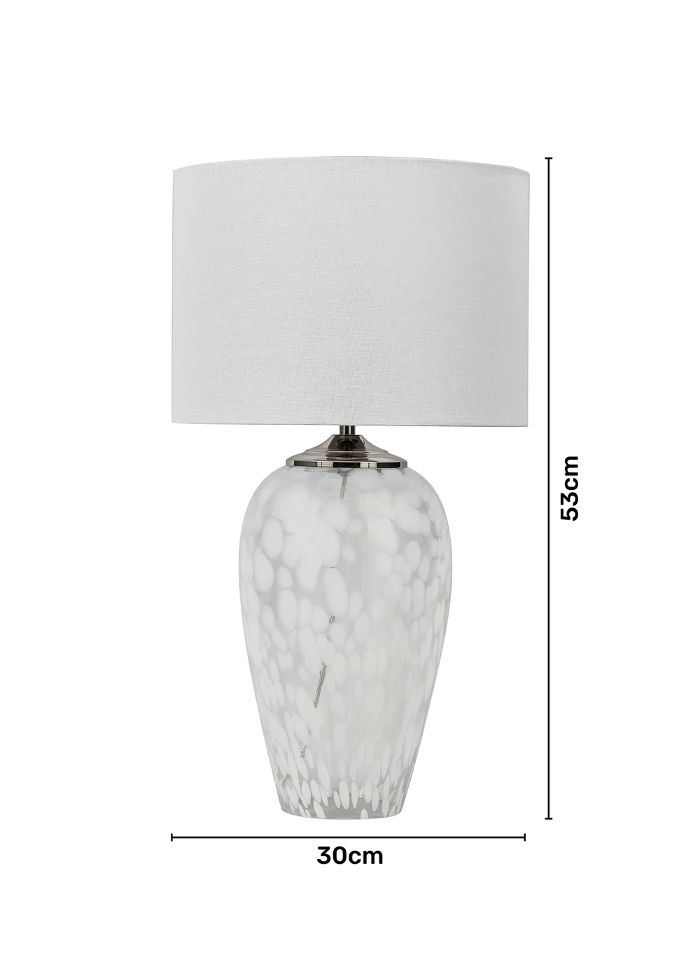 BHS Flakestone Glass Table Lamp Nickel (53cm x 30cm) - One Size Image 6
