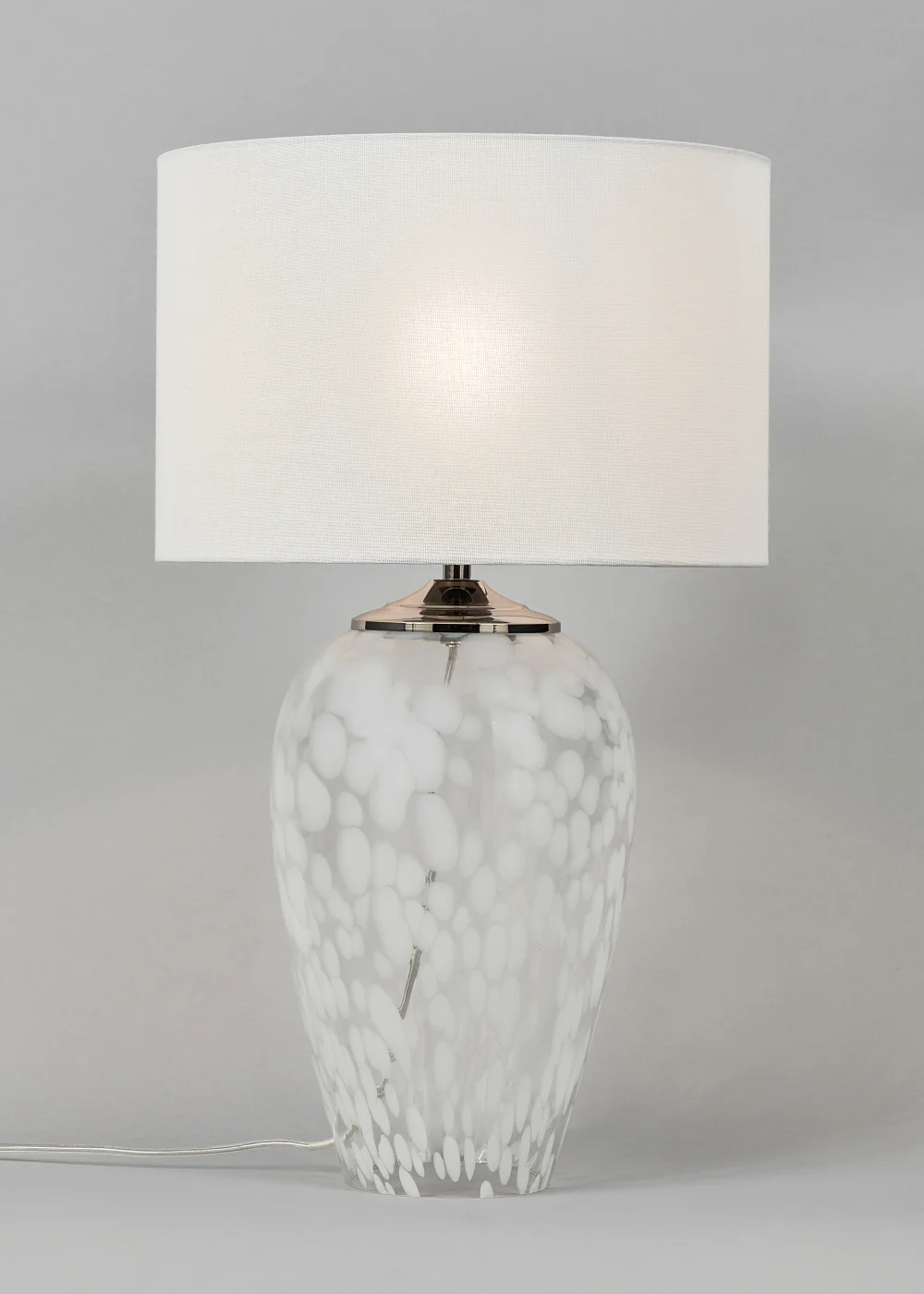 BHS Flakestone Glass Table Lamp Nickel (53cm x 30cm) - One Size Image 4