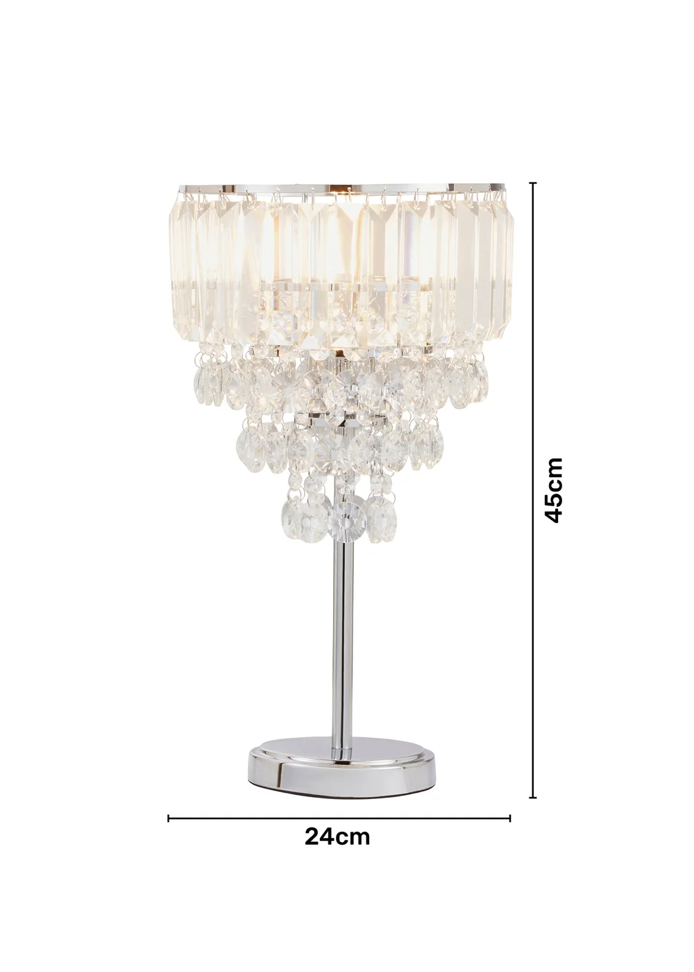 BHS Chrome Paladina Table Lamp - One Size Image 5
