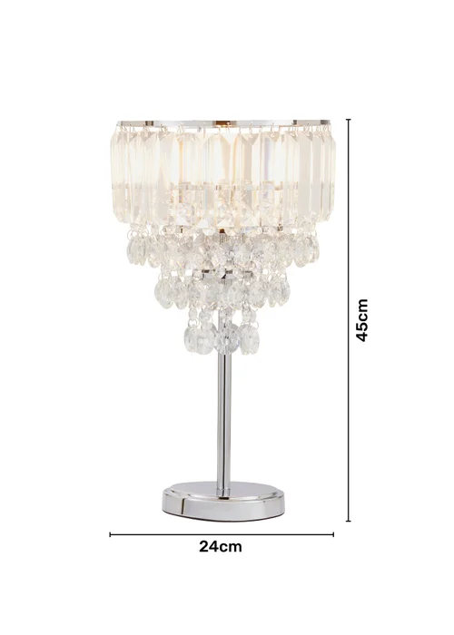 BHS Chrome Paladina Table Lamp - One Size Image 5