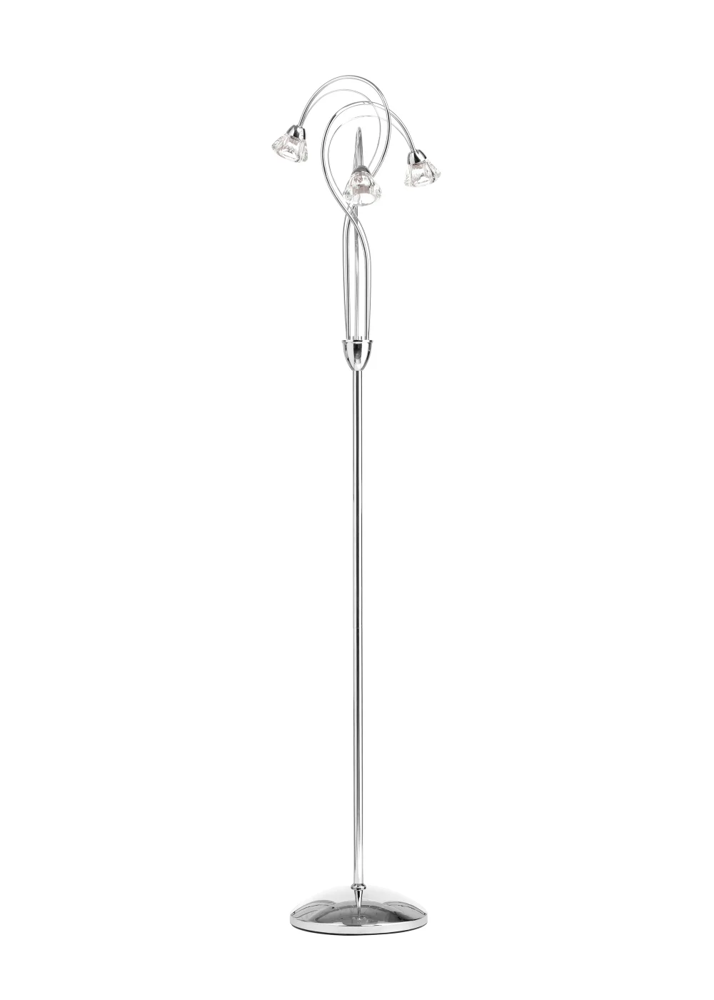 BHS Marianne Floor Lamp 3 Light Chrome (163cm x 35cm) - One Size Image 4
