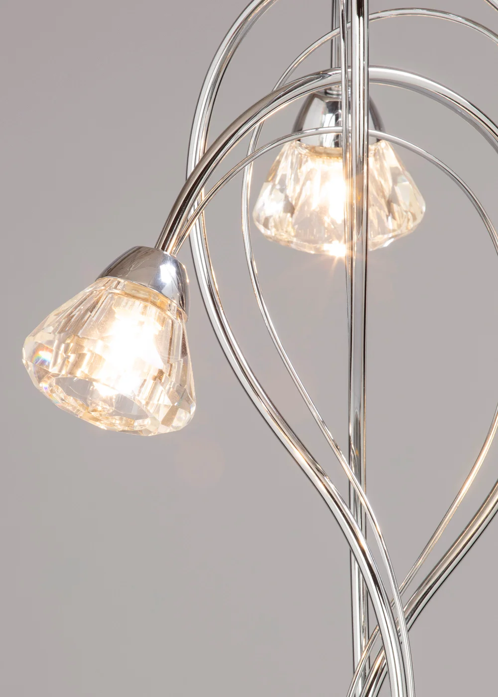 BHS Marianne Floor Lamp 3 Light Chrome (163cm x 35cm) - One Size Image 3
