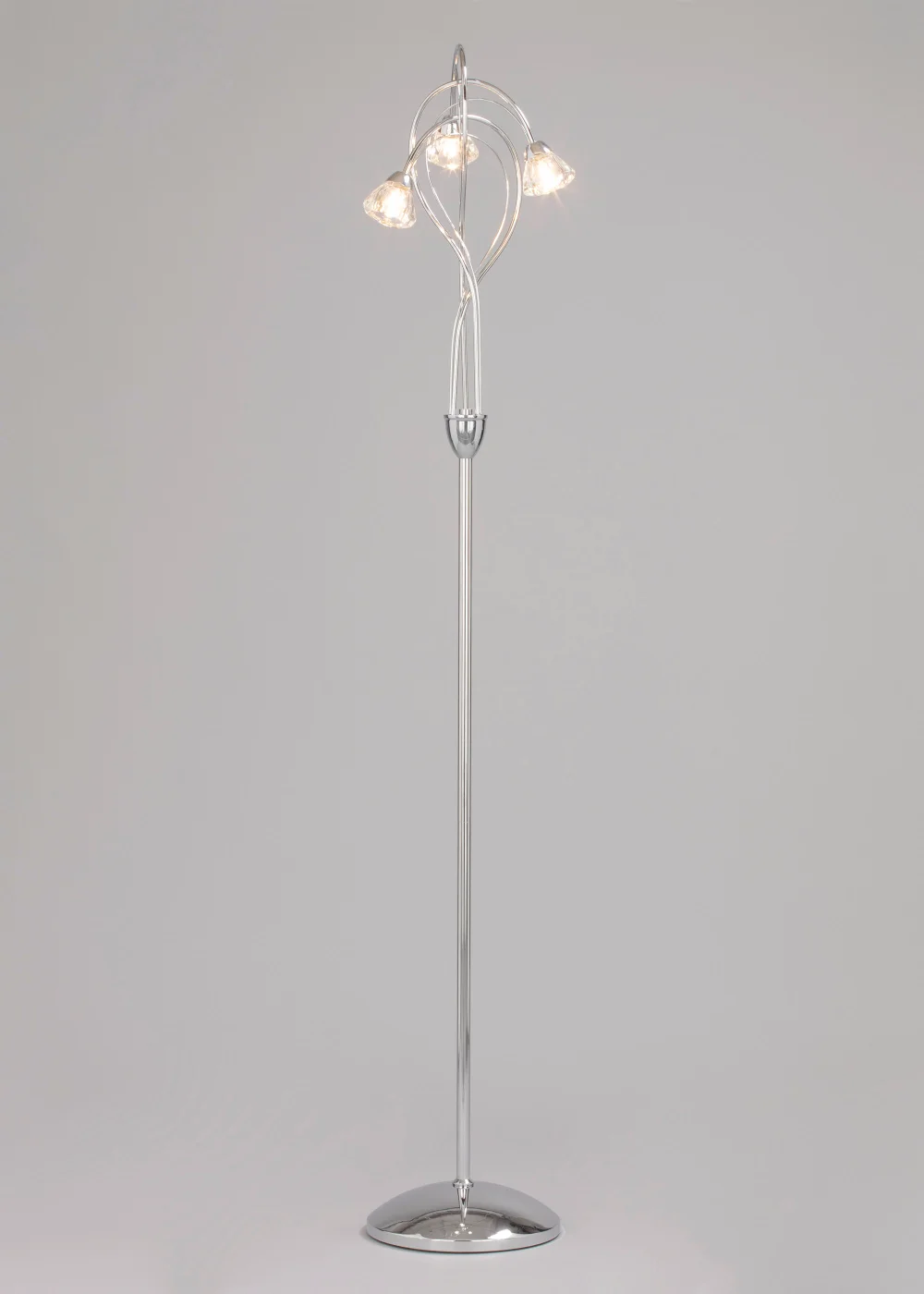 BHS Marianne Floor Lamp 3 Light Chrome (163cm x 35cm) - One Size Image 2