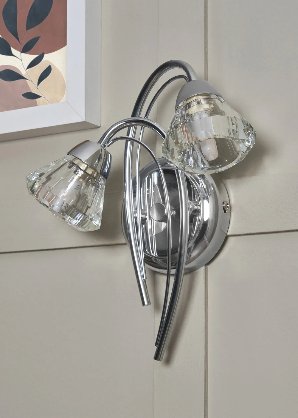 BHS Marianne Wall 2 Light Chrome (26cm x 21cm) - One Size Image 5