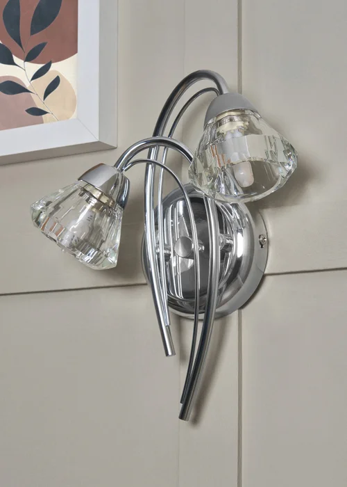 BHS Marianne Wall 2 Light Chrome (26cm x 21cm) - One Size Image 5