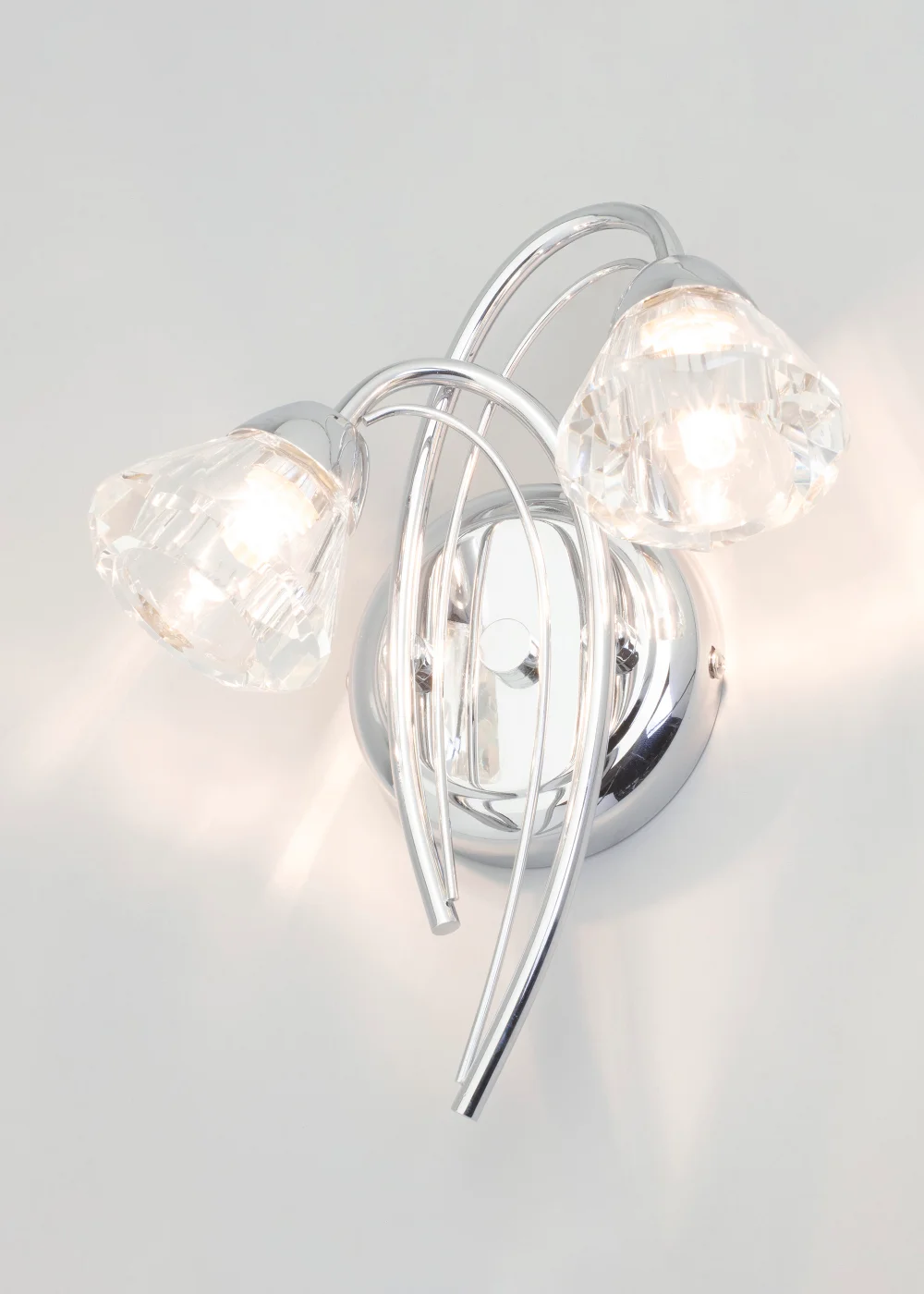 BHS Marianne Wall 2 Light Chrome (26cm x 21cm) - One Size Image 2