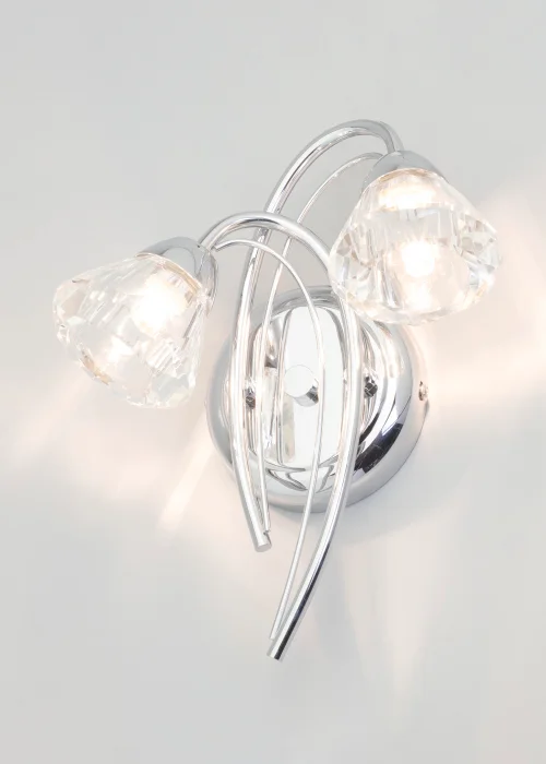BHS Marianne Wall 2 Light Chrome (26cm x 21cm) - One Size Image 2