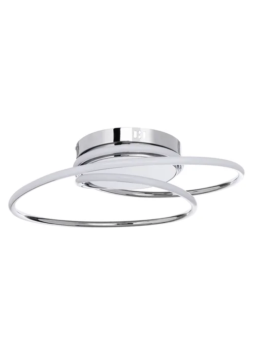BHS Pei Chrome Rings LED Flush Ceiling Light - One Size Image 3