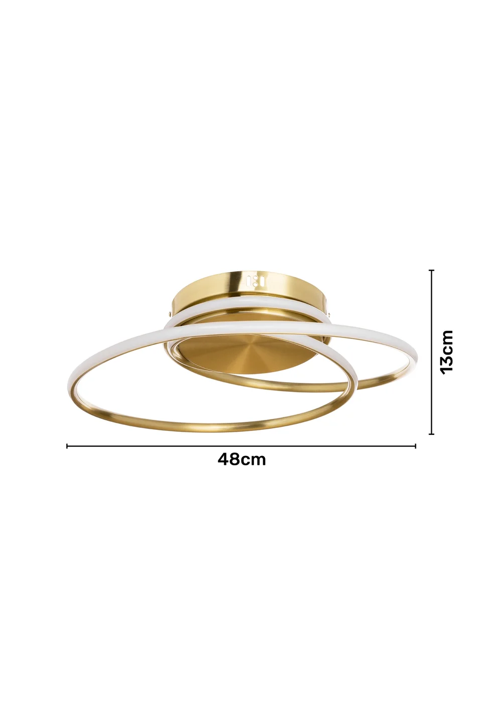 BHS Pei Satin Brass Rings LED Flush Ceiling Light - One Size Image 5