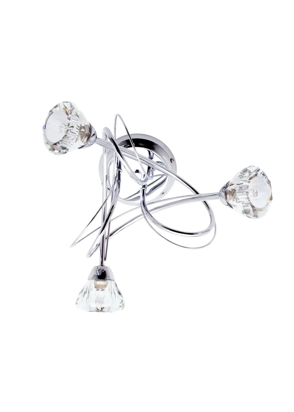BHS Marianne Flush Ceiling 3 Light Chrome (18cm x 40cm) - One Size Image 5