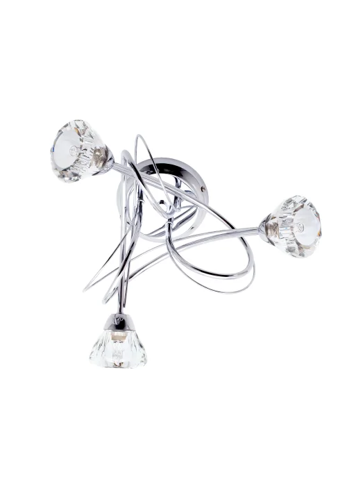 BHS Marianne Flush Ceiling 3 Light Chrome (18cm x 40cm) - One Size Image 5