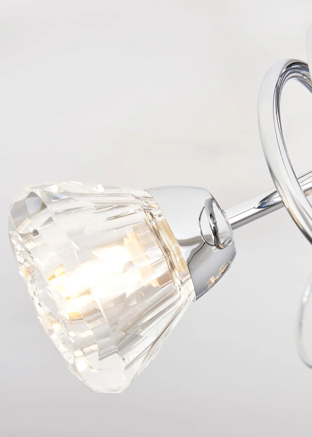 BHS Marianne Flush Ceiling 3 Light Chrome (18cm x 40cm) - One Size Image 3