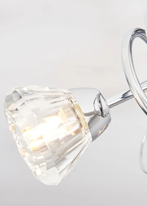 BHS Marianne Flush Ceiling 3 Light Chrome (18cm x 40cm) - One Size Image 3