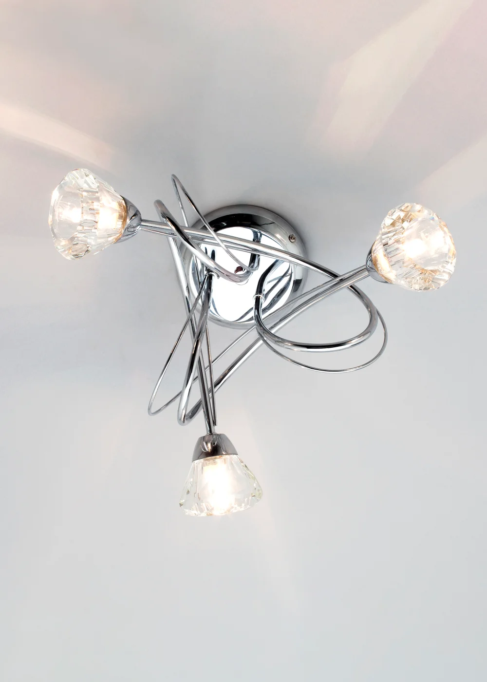 BHS Marianne Flush Ceiling 3 Light Chrome (18cm x 40cm) - One Size Image 4