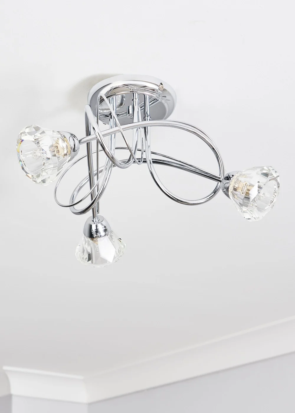 BHS Marianne Flush Ceiling 3 Light Chrome (18cm x 40cm) - One Size Image 2