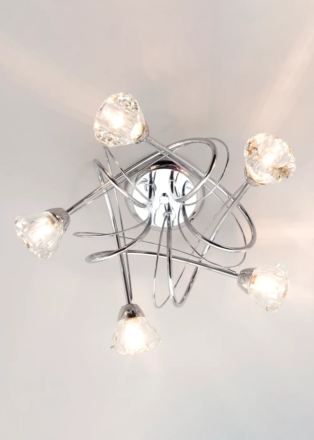 BHS Marianne Flush Ceiling 5 Light Chrome (20cm x 40cm) - One Size Image 4