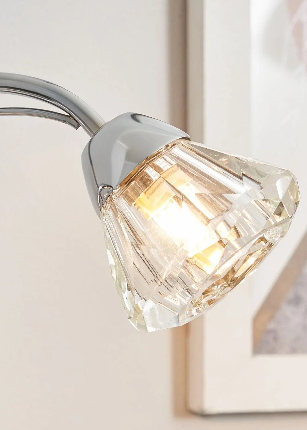 BHS Marianne Table Lamp 2 Light Chrome (38cm x 21cm) - One Size Image 3