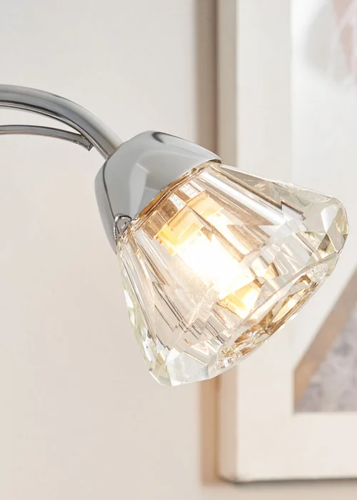 BHS Marianne Table Lamp 2 Light Chrome (38cm x 21cm) - One Size Image 3