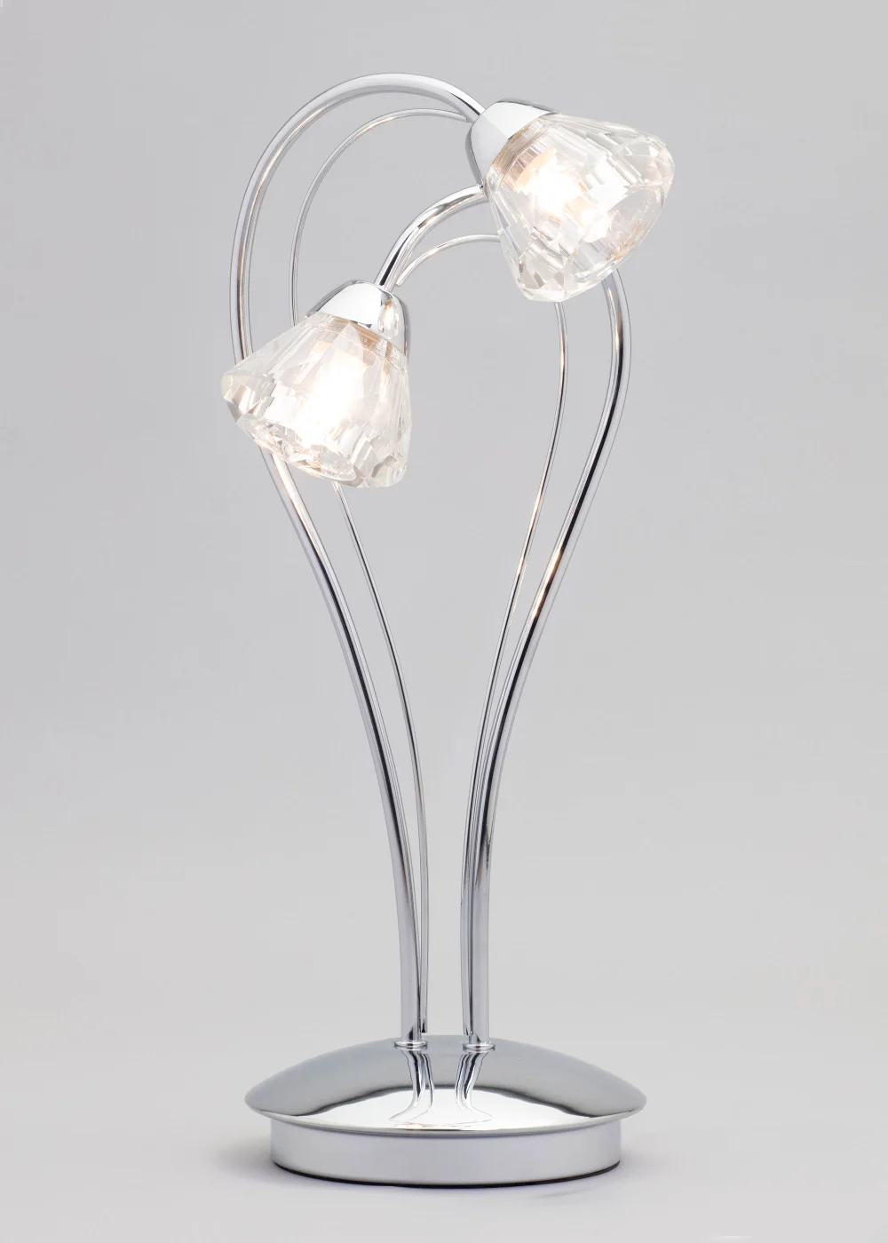 BHS Marianne Table Lamp 2 Light Chrome (38cm x 21cm) - One Size Image 4