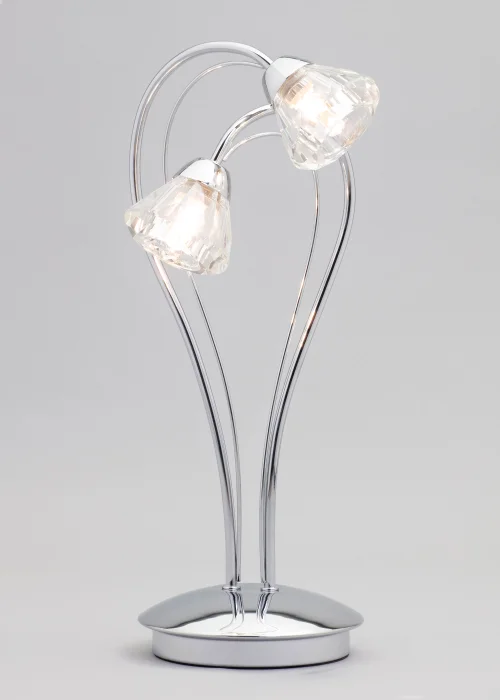 BHS Marianne Table Lamp 2 Light Chrome (38cm x 21cm) - One Size Image 4