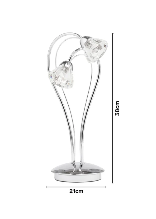 BHS Marianne Table Lamp 2 Light Chrome (38cm x 21cm) - One Size Image 6
