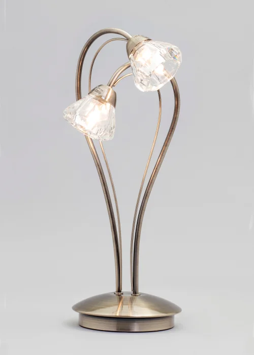 BHS Marianne Table Lamp 2 Light Antique Brass (38cm x 21cm) - One Size Image 4