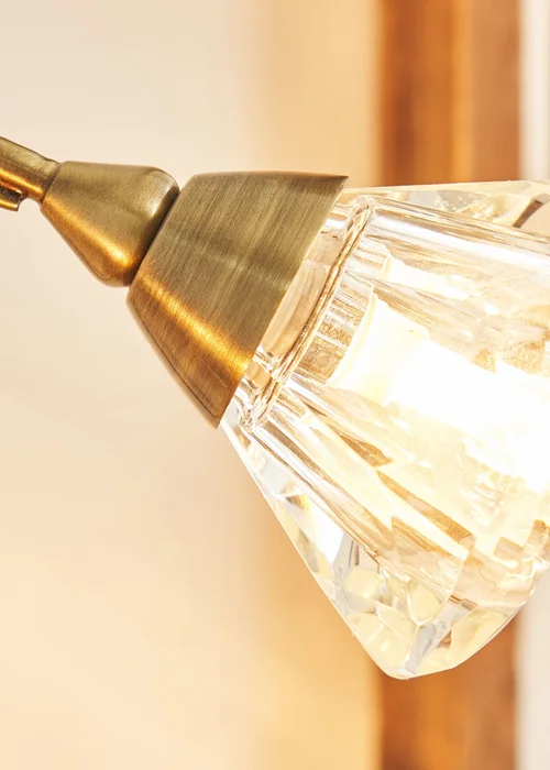 BHS Marianne Table Lamp 2 Light Antique Brass (38cm x 21cm) - One Size Image 3