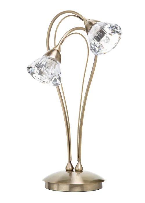 BHS Marianne Table Lamp 2 Light Antique Brass (38cm x 21cm) - One Size Image 5