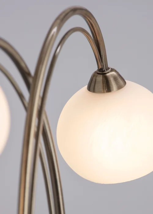 BHS Soni Floor Lamp 2 Light Antique Brass (149cm x 45cm) - One Size Image 5