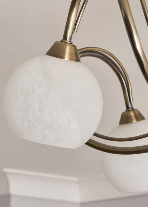 BHS Soni Antique Brass 5 Light Flush Ceiling Light - One Size Image 3