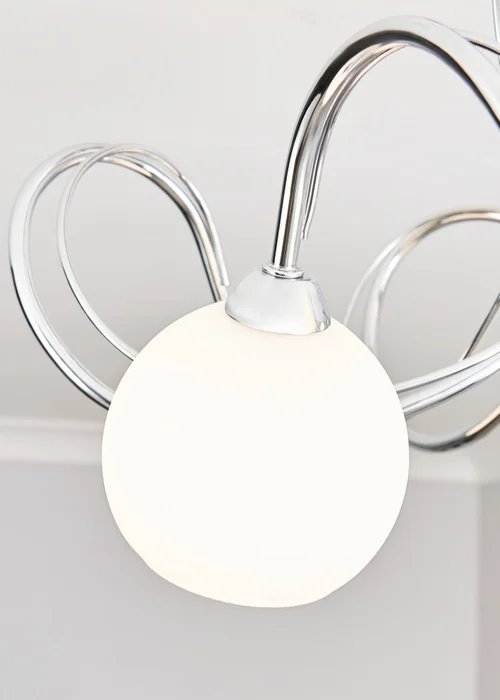 BHS Soni Flush Ceiling 5 Light Chrome (28cm x 46cm) - One Size Image 3
