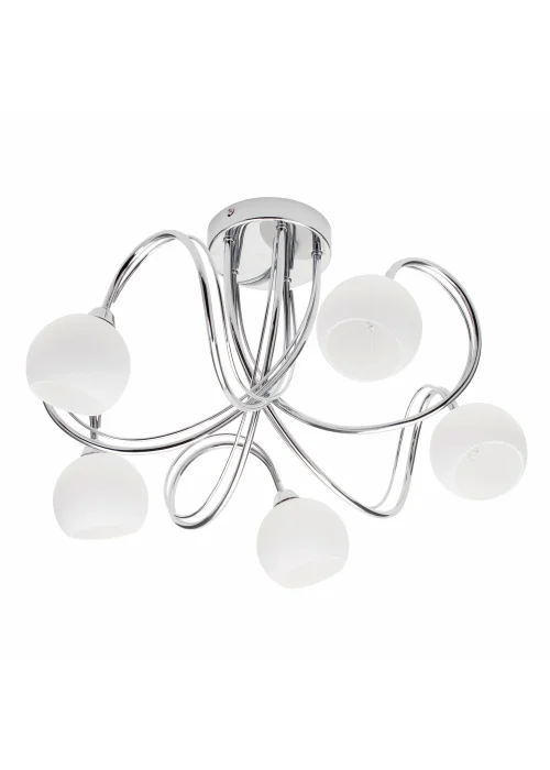 BHS Soni Flush Ceiling 5 Light Chrome (28cm x 46cm) - One Size Image 5