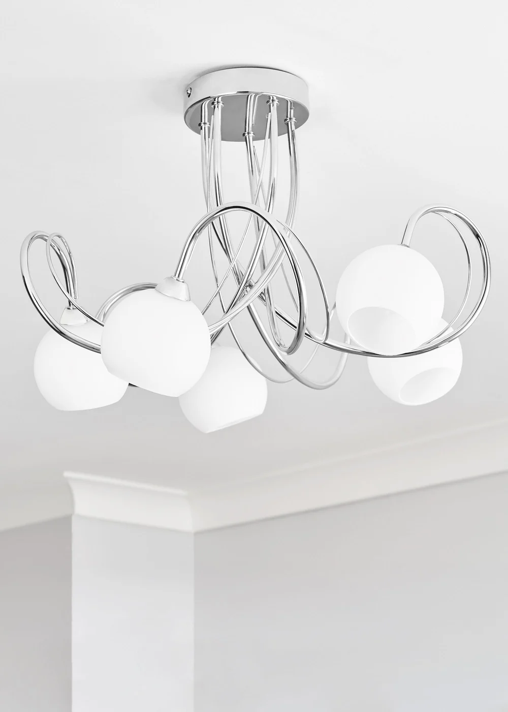 BHS Soni Flush Ceiling 5 Light Chrome (28cm x 46cm) - One Size Image 2