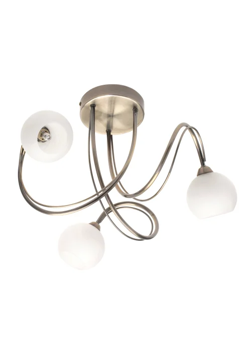 BHS Soni Flush Ceiling 3 Light Antique Brass (26cm x 40cm) - One Size Image 4