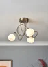 BHS Soni 3 Light Antique Brass Flush Ceiling Light - One Size Image 2