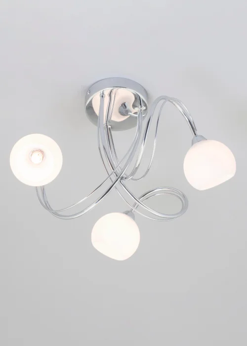 BHS Soni Chrome 3 Light Flush Ceiling Light - One Size Image 4