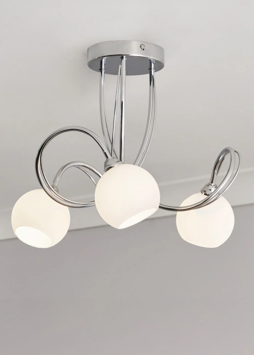 BHS Soni Chrome 3 Light Flush Ceiling Light - One Size Image 2