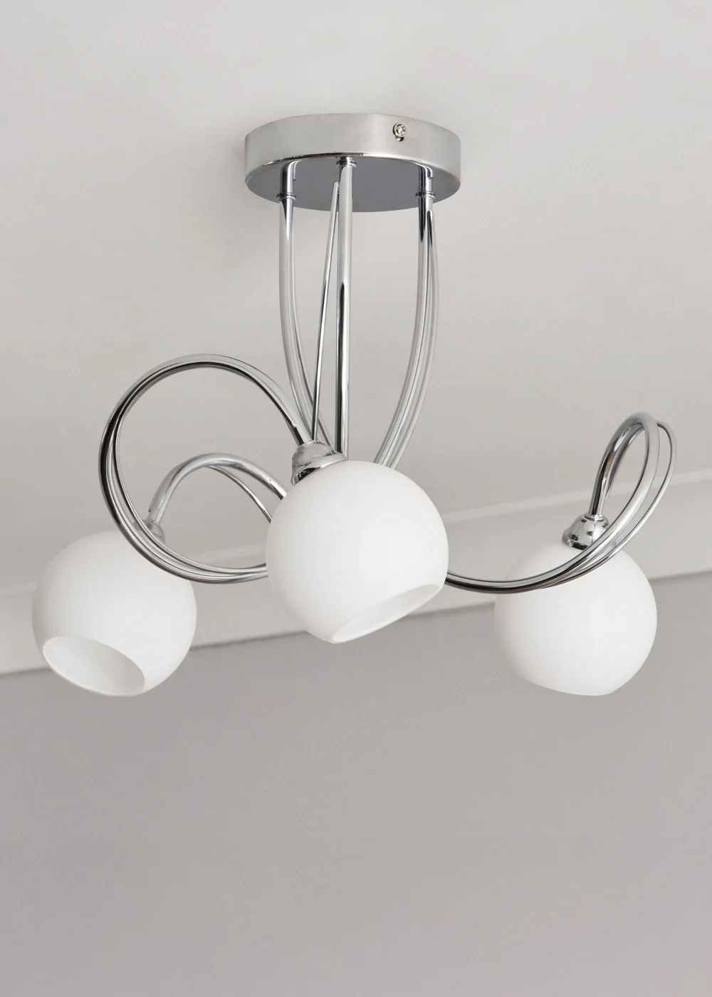 BHS Soni Chrome 3 Light Flush Ceiling Light - One Size Image 1