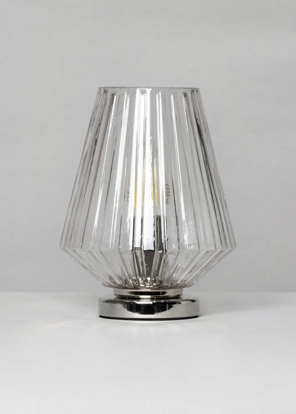 BHS Poplar Small Vessel Table Lamp Clear/ Chrome - One Size Image 4