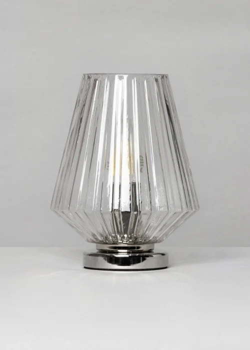 BHS Poplar Small Vessel Table Lamp Clear/ Chrome - One Size Image 4