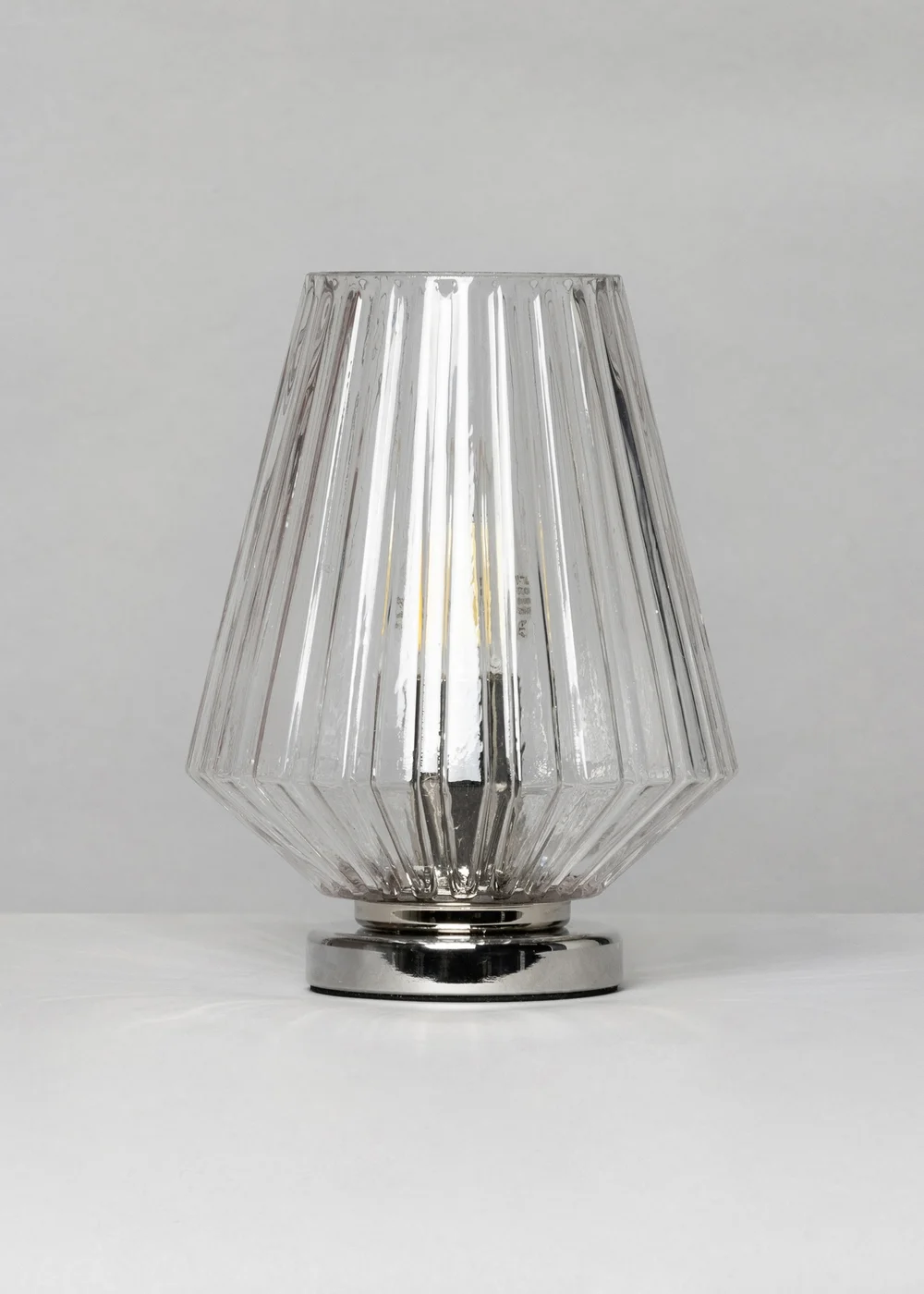 BHS Poplar Small Vessel Table Lamp Clear/ Chrome - One Size Image 3