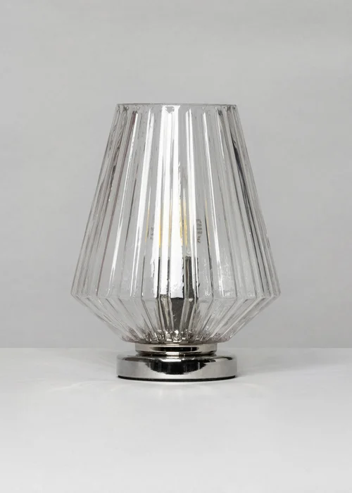 BHS Poplar Small Vessel Table Lamp Clear/ Chrome - One Size Image 3