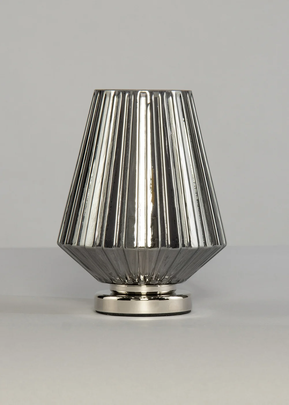 BHS Poplar Small Vessel Table Lamp Chrome/Smoke - One Size Image 4